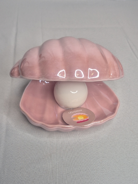 Other - Pink Ceramic Clam Shell LED Decor NEW